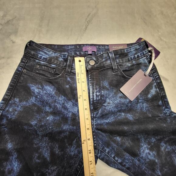 NYDJ Legging Jeans Womens 6 Blue Black Blue Acid Wash Stretch Skinny Made in USA - Picture 8 of 11